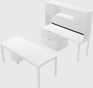 Parallel desk + file cabinet