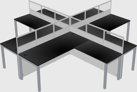 Shared l-shaped cubicles