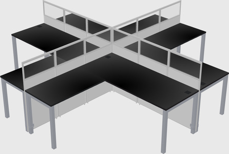 Shared l-shaped cubicles