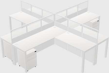 Shared l-shaped cubicles