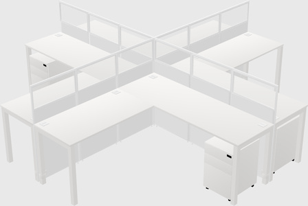 Shared l-shaped cubicles