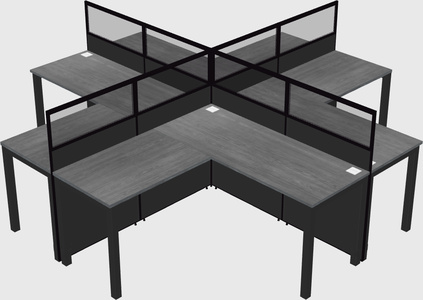 Shared l-shaped cubicles