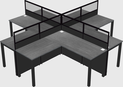 Shared l-shaped cubicles