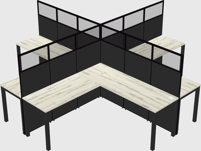 Shared l-shaped cubicles