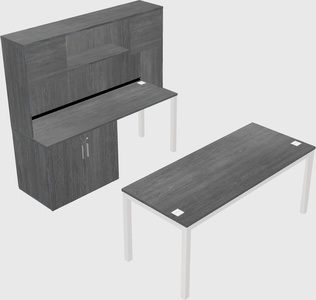 Parallel desk + cabinet