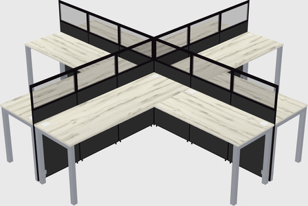 Shared l-shaped cubicles