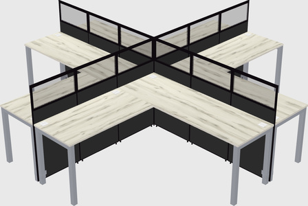 Shared l-shaped cubicles