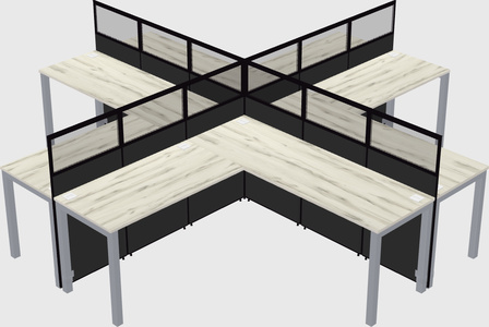 Shared l-shaped cubicles