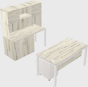 Parallel desk + cabinet