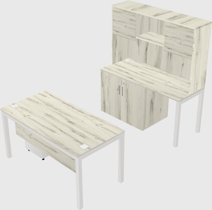 Parallel desk + cabinet