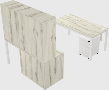 Parallel desk + cabinet