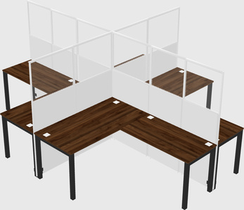 Shared l-shaped cubicles