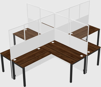 Shared l-shaped cubicles