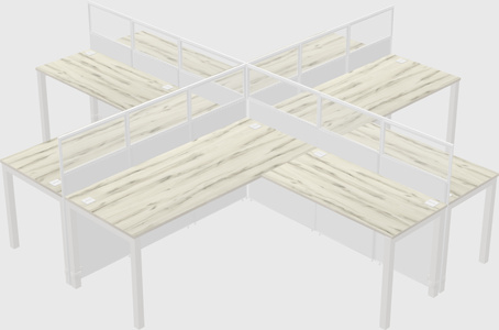 Shared l-shaped cubicles