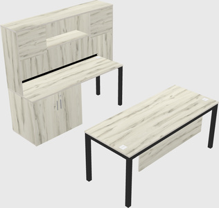 Parallel desk + cabinet