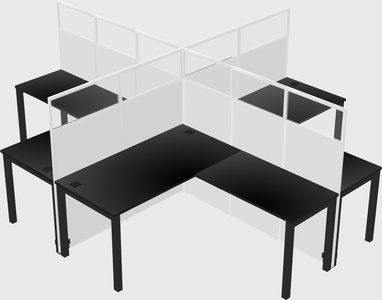 Shared l-shaped cubicles