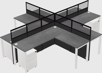 Shared l-shaped cubicles
