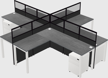 Shared l-shaped cubicles