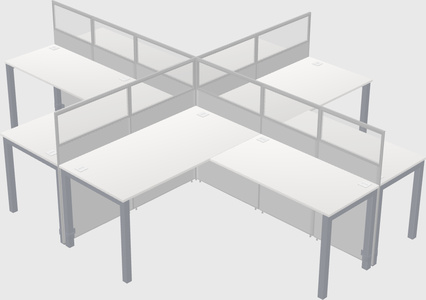 Shared l-shaped cubicles