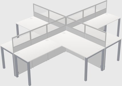 Shared l-shaped cubicles