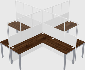Shared l-shaped cubicles