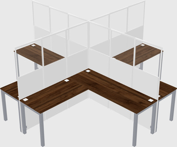 Shared l-shaped cubicles