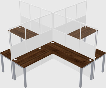 Shared l-shaped cubicles