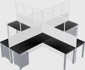 Shared l-shaped cubicles