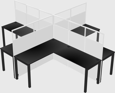 Shared l-shaped cubicles