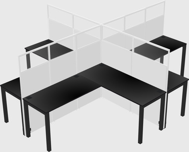 Shared l-shaped cubicles