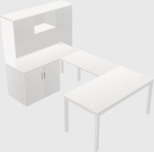 Bureau + armoire en u