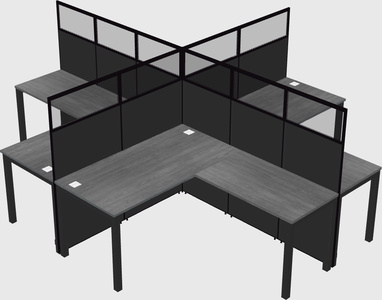 Shared l-shaped cubicles