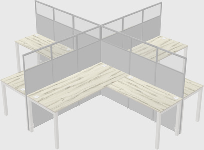 Shared l-shaped cubicles