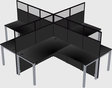 Shared l-shaped cubicles