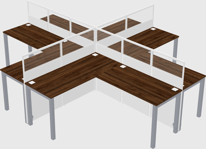 Shared l-shaped cubicles