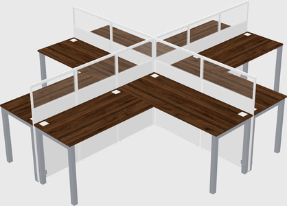 Shared l-shaped cubicles