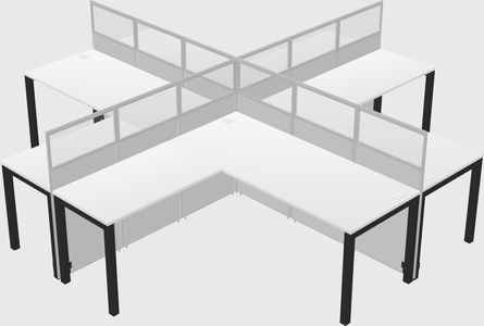 Shared l-shaped cubicles