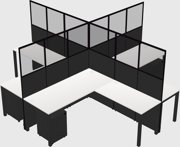 Shared l-shaped cubicles