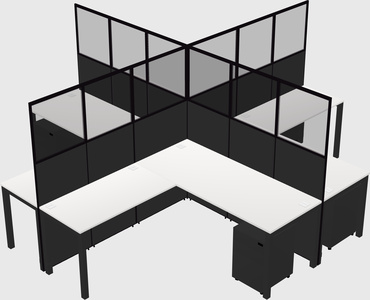 Shared l-shaped cubicles