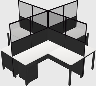 Shared l-shaped cubicles