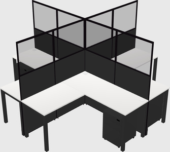 Shared l-shaped cubicles