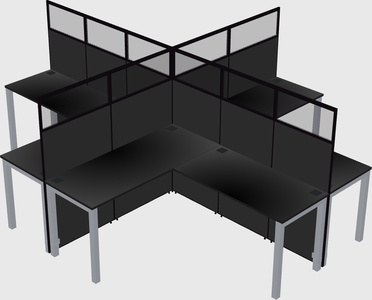 Shared l-shaped cubicles