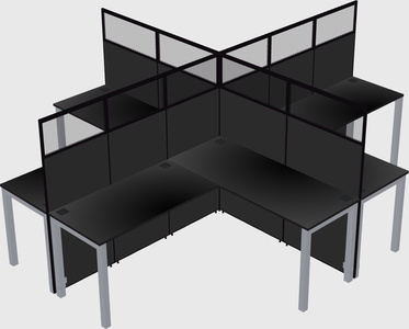 Shared l-shaped cubicles