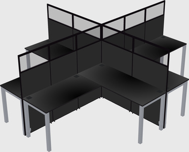 Shared l-shaped cubicles