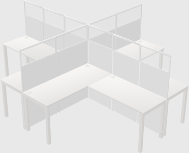 Shared l-shaped cubicles