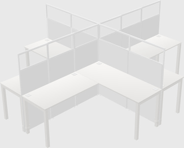Shared l-shaped cubicles