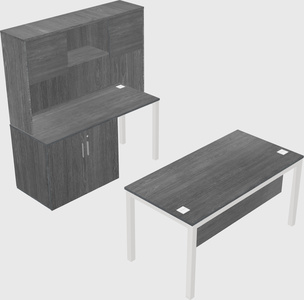 Parallel desk + cabinet