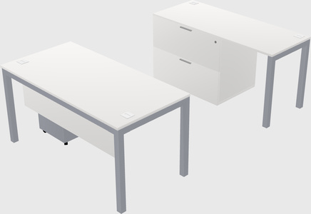 Parallel desk + file cabinet