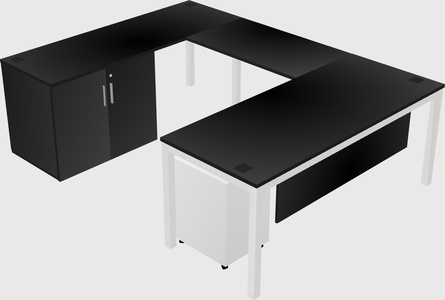 Bureau + armoire en u