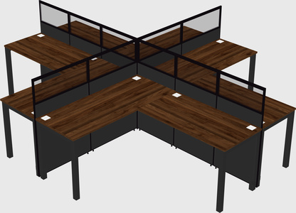 Shared l-shaped cubicles